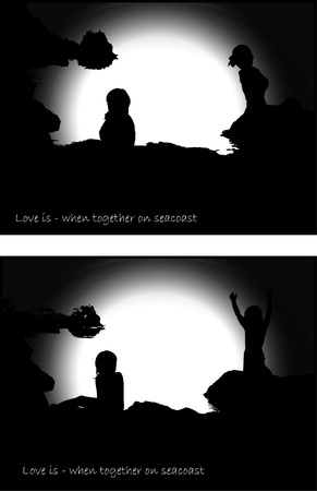 children on the beachのイラスト素材