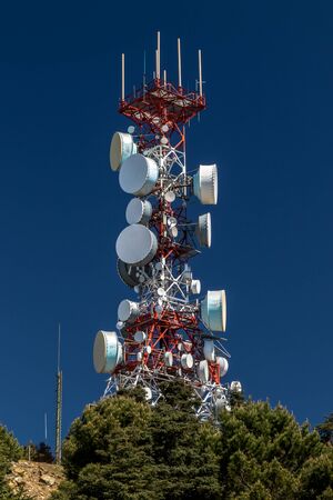 Big communications tower in a sunny day on Estepona, Malaga, Spain Big communications tower in a sunny day on Estepona, Malaga, Spain