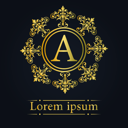 Leter A Golden Monogramのイラスト素材