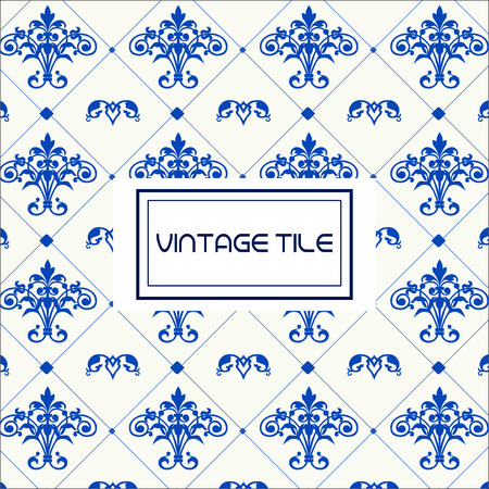 Vintage Tile Patternのイラスト素材