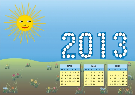 Calendar 2013 year II quarterのイラスト素材