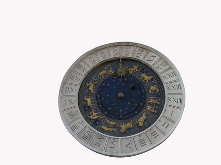 	Ancient Venetian clock isolated in San Marco, Venice, Italyの写真素材