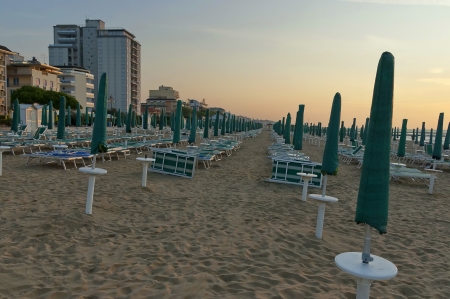 Morning at beach in Lido di Jesolo, Italy