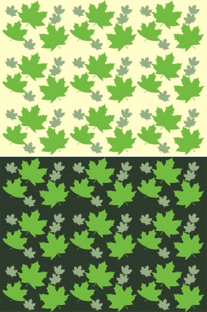 Beautiful summer leafs on the yellow and green backgroundのイラスト素材