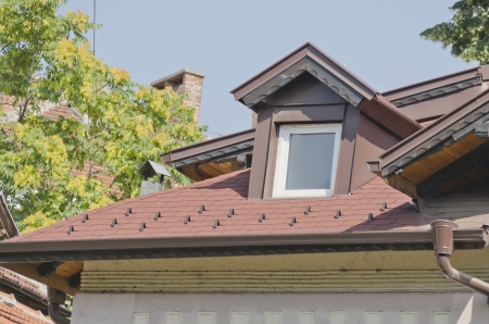  Fragment of roof construction on the renovated building Bulgaria