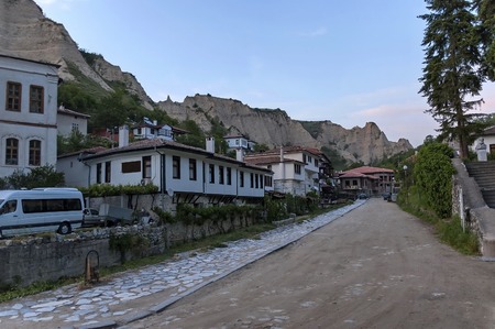 View to ancient Melnik town, Bulgariaの写真素材