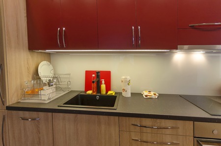 Kitchen sink in living room, Sofia, Bulgariaの写真素材