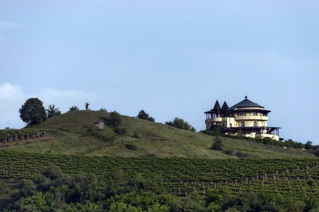Beauty house and vineyard in the region of Melnik Bulgaria.の写真素材