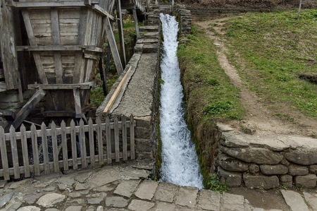 Technology for supply of water flour-mill with water energy, Etar, Gabrovo, Bulgariaの写真素材