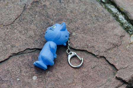 Blue bear with fasten ring  for key hold, Sofia, Bulgaria