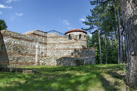 Tower with big stone wall of  castle Hisarlak, near by Kyustendil town, Bulgariaのeditorial素材
