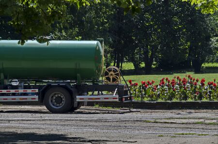 Aquarius is a specialized car for washing and cleaning parks and alleys, Sofia, Bulgariaの写真素材