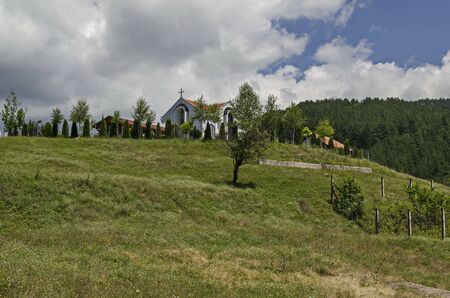 Zheliavski Monastery St. Petka complex with two chapels old and new in Balkan mountain, village of...