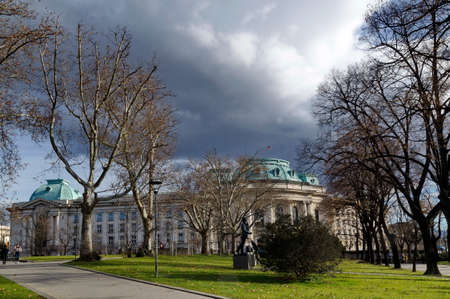 View of University "St. Kliment Ohridski" in city Sofia, Bulgariaのeditorial素材
