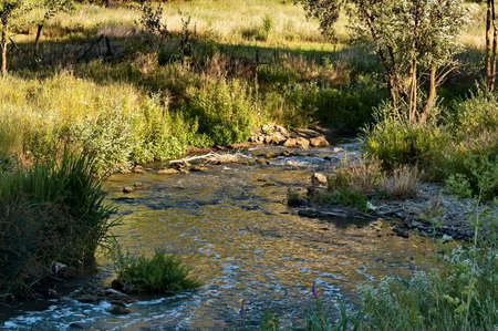 Picturesque view to the confluence of the rivers Mali Lom and Beli Lom in the valley of the village...