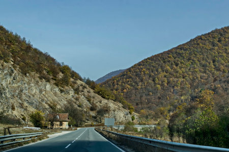 Route of the narrow gauge railway from Septemvri station to Dobrinishte crossing the Rhodope...
