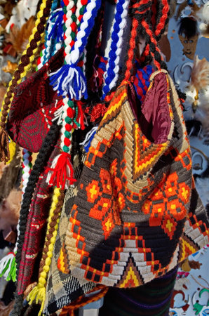 Part of the accessories of volunteer mummers, pantomime artists of nature games, made of natural...