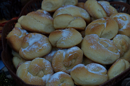Part of the food on the table before the Easter fast of the Christian religious holiday Zagovezni,...