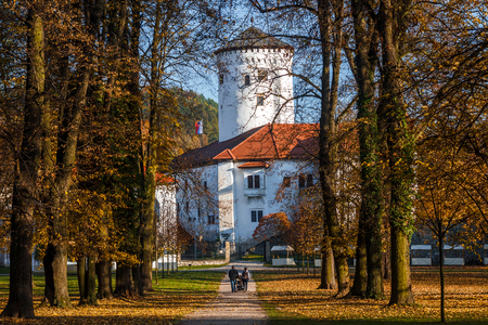 Medieval castle Budatin with park near by Zilina, central Europe, Slovakiaのeditorial素材