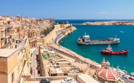 Ancient walls of Valletta, the capital of Maltaの写真素材