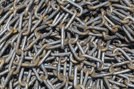 Iron chain, large stack creating texture background.