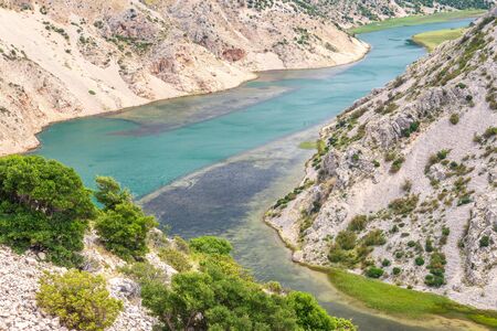 Canyon of Zrmanja river, close to Velebit mountain, Croatia.の写真素材