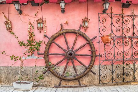 A view of the decorations in the streets of the center of Porec town, Croatia, Europe.の写真素材