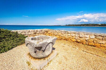 Sea view from Porec town, Croatia, Europe.の写真素材