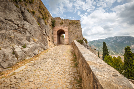 The Klis mountain fortress located northeast of Split, Croatia, Europe.の写真素材