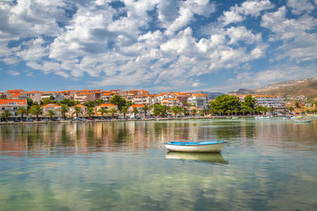 Adriatic coast with Stobrec historical village near Split town on background, Croatia, Europe.の写真素材