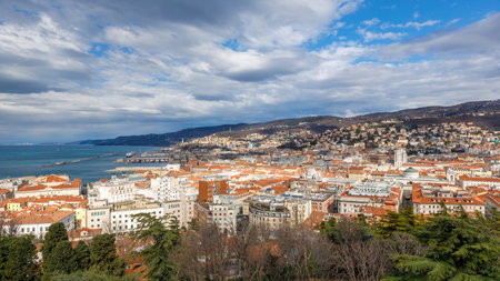 View of Trieste, a city and seaport in northeastern Italy, Europe.の写真素材