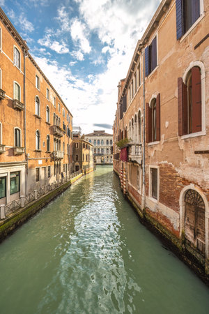 The canal in Venice at sunny day, Italy, Europe.の写真素材