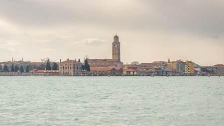 Historical buildings on The Murano island near Venice, Italy, Europe.の写真素材