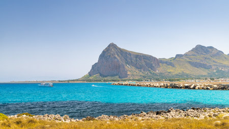 San Vito Lo Capo, an attractive destination with beautiful beach in Sicily, Italy, Europe.の写真素材