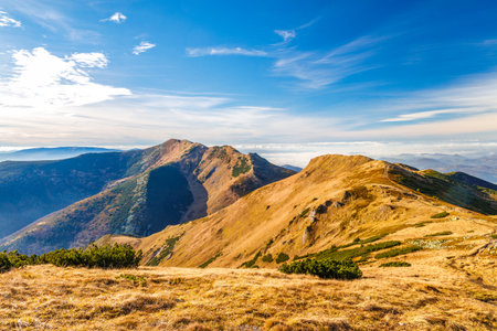 Mountain landscape in autumn. Mala Fatra National Park, Slovakia, Europe.の写真素材