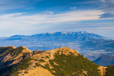 Mountain landscape in autumn. Mala Fatra National Park, Slovakia, Europe.の写真素材