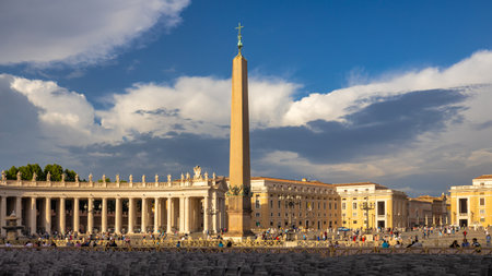 VATICAN CITY STATE - MAY 10, 2022: Saint Peter's Square with the obelisk.のeditorial素材