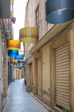 MAZARA DEL VALLO, ITALY - JULY 8, 2023: The city center, known as the Kasbah with Arab architecture elements.のeditorial素材