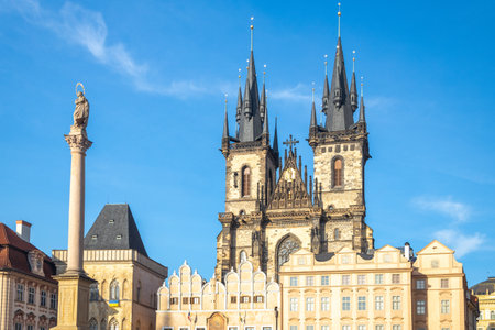 Church of Our Lady before Tyn at the Old Town Square in Prague, Czech Republic, Europe.の写真素材