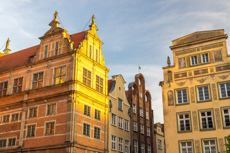 Gdansk, a city on the Baltic coast of northern Poland, Europe. Historic buildings with intricate...