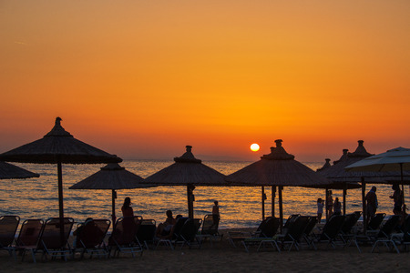 Sunset over ionian seaのeditorial素材