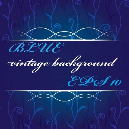 Floral background in blue  Vintage style  のイラスト素材