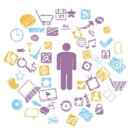 man and media world. abstract vector eps8のイラスト素材