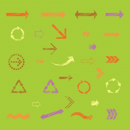 set of arrows for design in hatchingのイラスト素材