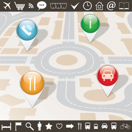 signs, symbols, pointers for map.vector set eps10のイラスト素材