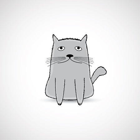 cute fat kittenのイラスト素材