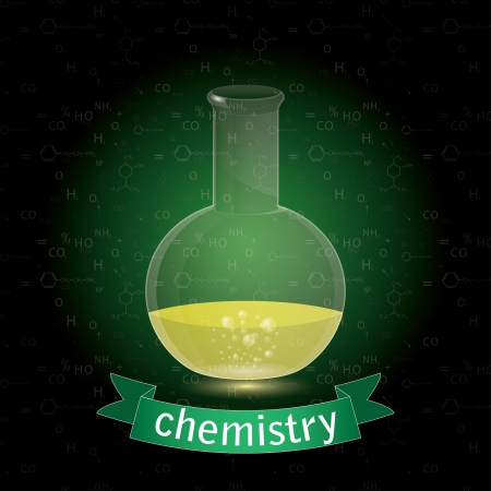 subject of chemistry. chemical flask. のイラスト素材