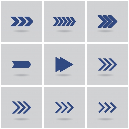 9 arrows. vector. set 1. eps10のイラスト素材