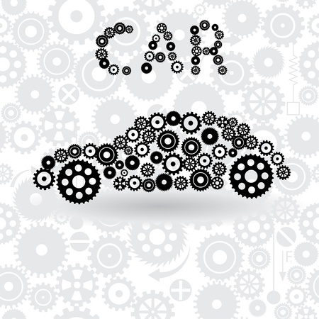 car. icon of car from gears. vector eps10のイラスト素材