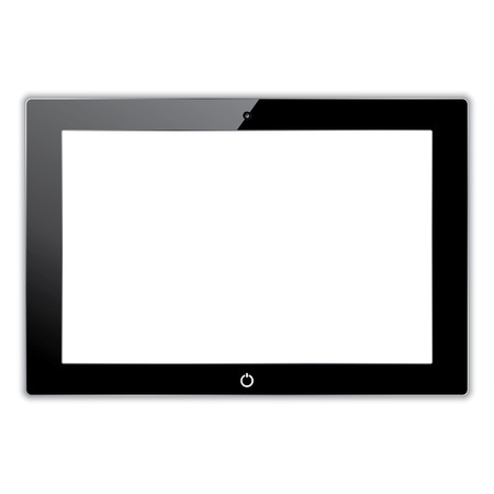 black computer tablet touchscreen. vector realistic illustration. vector eps10のイラスト素材